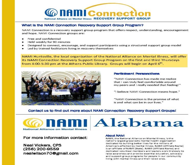 NAMI Connection Recovery Support Group - Athens-Limestone Public Library